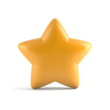 Yellow star on white background. 3D illustration Stock Illustration