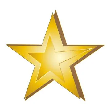 Yellow star on white background Stock Illustration