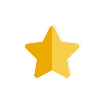 Yellow star on white background. Vector illustration in trendy flat style. Stock Illustration