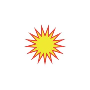 Yellow Starburst Explosion Shape Icon – Sale Badge Vector 库存插图