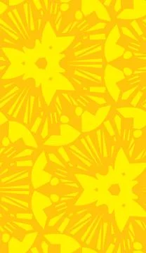 Yellow Starburst Repeating Pattern Stock Illustration