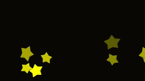 yellow stars effect background and 2d an... | Stock Video | Pond5