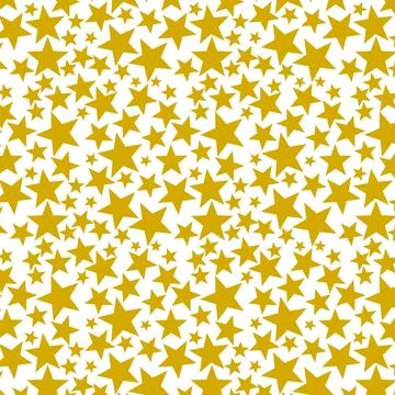 Yellow stars repeating pattern on white background Stock Illustration