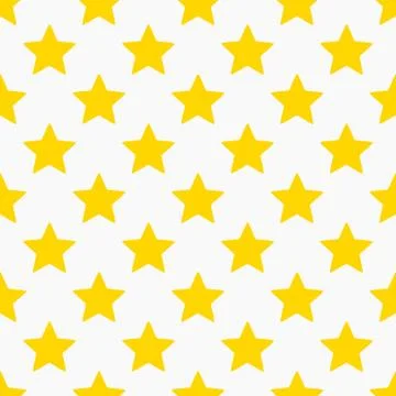 Yellow stars seamless pattern. Vector illustration. Stock Illustration