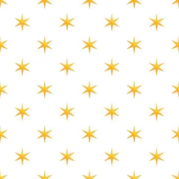 Yellow stars seamless pattern on white background Stock Illustration