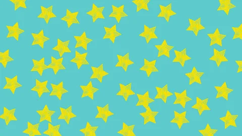 Yellow start over light blue background Stock Footage 318644087