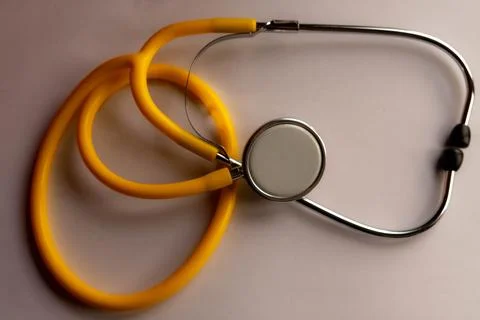 Yellow stethoscope Stock Photos