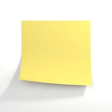 Yellow stick note. Front view 스톡 일러스트