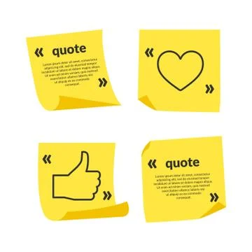 Yellow stick note isolated on white background. Stock Illustration