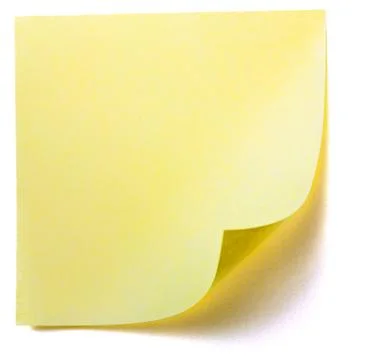 Yellow stick note isolated on white background, Stock Photos
