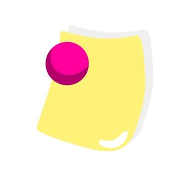 Yellow stick note on white background. Vector illustration in trendy flat style Stock Illustration