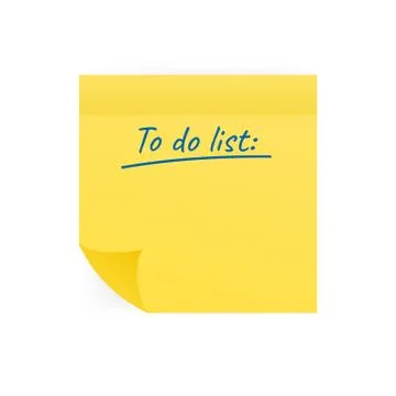 Yellow stick notes isolated on white background. To do list. Vector illustrat Stock Illustration