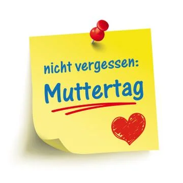 Yellow Stick Red Pin Muttertag Stock Illustration