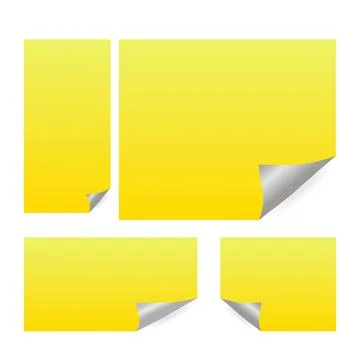 Yellow sticker note set on white background. Blank Template banner for your w Stock Illustration