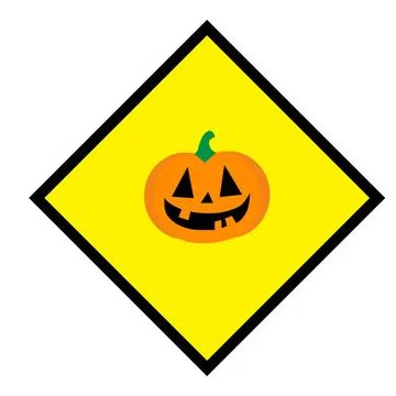 Yellow sticker pumpkin Stock Illustration
