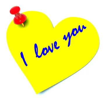 Yellow sticker in the shape of heart Stock Illustration