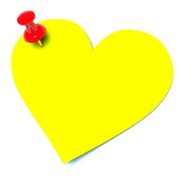 Yellow sticker in the shape of heart Stock Illustration