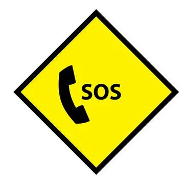 Yellow sticker sos Stock Illustration