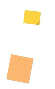 Yellow sticky note and lined paper isolated Stock Illustration