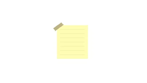 Yellow sticky note animation with dynamic motion in out and tape at corner. Stock Footage 342997868