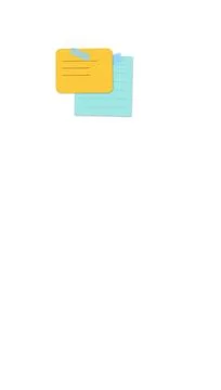 Yellow sticky note with blue paper clip Stock Illustration