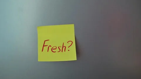 A yellow sticky note displays the word Fresh? written in bold red letters. The Stock Footage 339096578