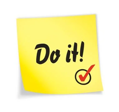 Yellow sticky note "do it" Stock Illustration