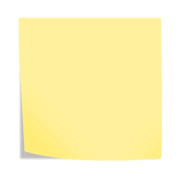 Yellow sticky note isolated on white background with clipping path Stock Illustration