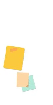 Yellow sticky note with orange tab isolated Stock Illustration