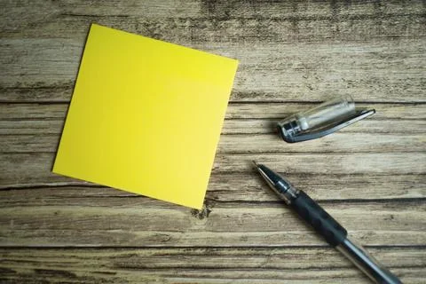 Yellow sticky note Stock Photos