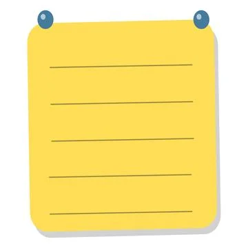 Yellow sticky notepad vector illustration isolated on white background Stock Illustration