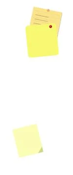 Yellow sticky notes with red dot and text Stock-Illustration