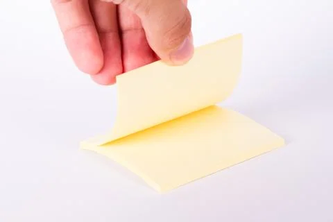 Yellow sticky post block Stock Photos
