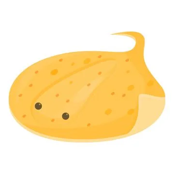 Yellow stingray icon, cartoon style Stock Illustration