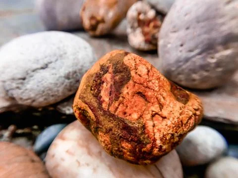 The yellow stone is close Stock Photos