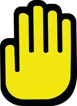 Yellow stop hand Stock Illustration