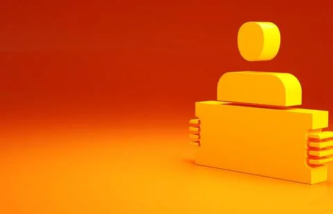 Yellow Stop war icon isolated on orange background. Antiwar protest. World pe Stock Illustration
