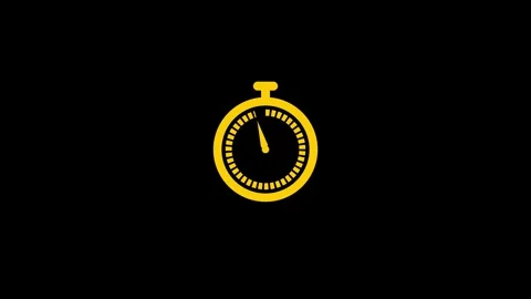 Yellow Stopwatch Timer Icon Minimal Design Stock Footage 333154196
