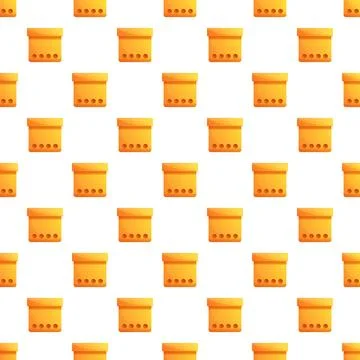 Yellow storage boxes seamless pattern design background Stockillustratie