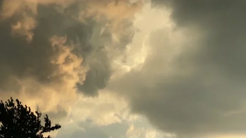 Yellow Storm Clouds Time Lapse Stock Footage 203011956