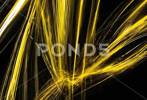 Yellow Streaks on Black Background 04