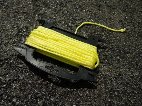 The Yellow String on the Ground at the Constructionsite Stock Photos