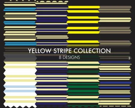 Yellow Stripe Seamless Pattern Collection 스톡 일러스트