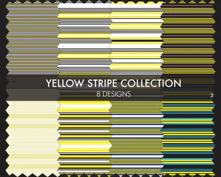 Yellow Stripe Seamless Pattern Collection Stock Illustration