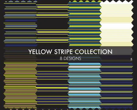 Yellow Stripe Seamless Pattern Collection Stock Illustration