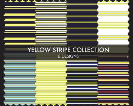 Yellow Stripe Seamless Pattern Collection Stock Illustration