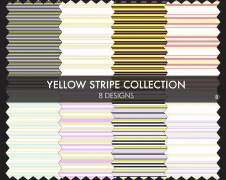 Yellow Stripe Seamless Pattern Collection Stock Illustration