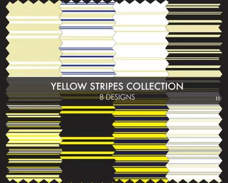 Yellow Stripe Seamless Pattern Collection Stock Illustration
