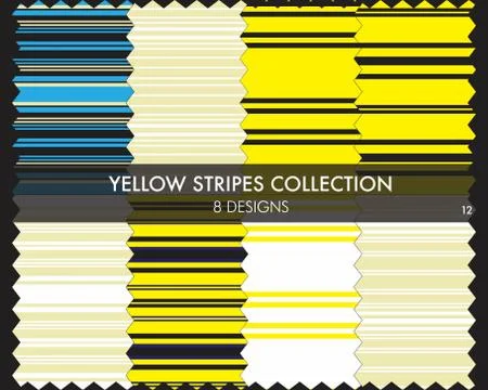 Yellow Stripe Seamless Pattern Collection Stock Illustration