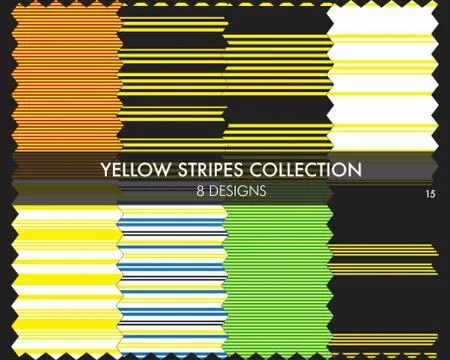 Yellow Stripe Seamless Pattern Collection Stock Illustration